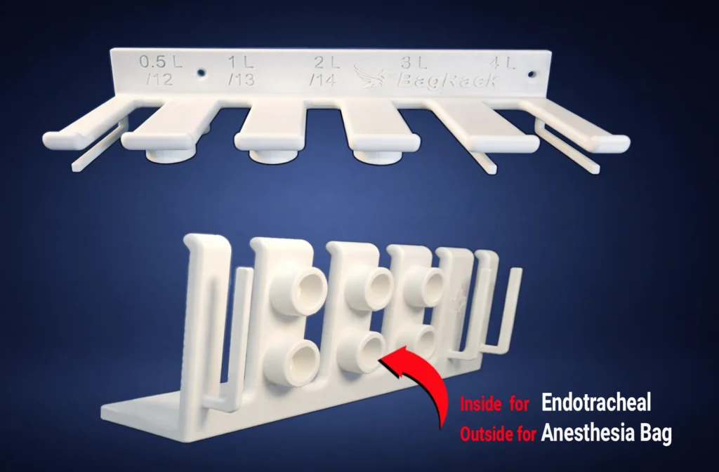 EndoRack Combo Line veterinary storage rack set for endotracheal tubes and Anesthesia Reservoir Bag Rack
Ensemble de supports de rangement vétérinaires EndoRack Combo Line pour tubes endotrachéaux et accessoires d’anesthésie